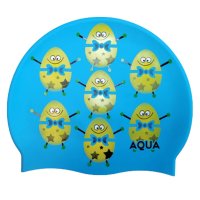 아쿠아 이스터 에그 블루 수모 수영모자 AQUA Silicone Swim Cap