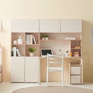 [지베스] 그로우 5단 전면 책상 서랍 책장세트D+800책장