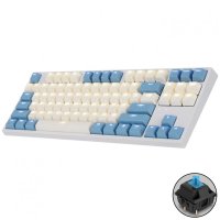 COX CK87 크림블루 청축 LED 게이트론 기계식 키보드