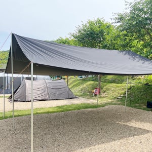 캠핑 렉타 타프 블랙코팅 그늘막 폴리 3.96x5.24m