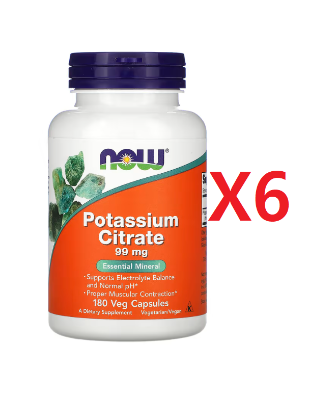 나우푸드 포타슘 칼륨 영양제 <b>POTASSIUM 99mg</b> 180캡슐 6개