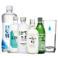 하이볼 세트_가평,명품안동,서울의밤,도래하 + 하이볼잔&토닉600ml&미니홍초증정