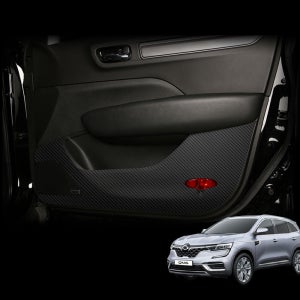 QM6 튜닝 용품 가죽 도어커버 카본