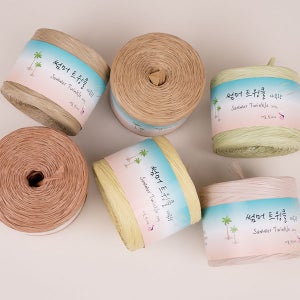 썸머트윙클 대용량 200g(10+1) 뜨개실 라피아실 모아나실 종이실 가방뜨개실 알로하실 여름실
