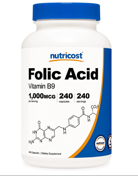 <b>Nutricost 엽산제</b> 240정 임신초기 임산부 임신준비 엽산