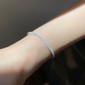 실버925 2mm 큐빅 테니스팔찌