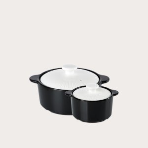 한국도자기리빙 리한 클램팟 세제 흡수 없는 무균열 뚝배기 2종세트(12cm+18cm), 쉘화이트