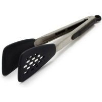 OXO Good Grips Silicone Flexible Tongs Stainless,Black,