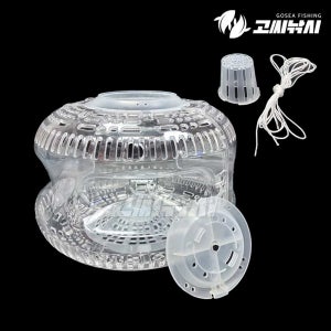 고씨낚시 4구 어포기 투명 채집 어항 계곡 통발 민물 물고기 낚시 잡기 어망