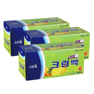크린랩 일회용 위생백 대용량 크린백 25x35x300매 중형 x 3개