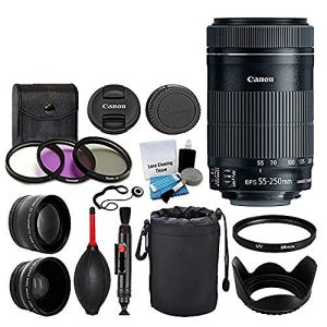 canon ef-s 55 - 250 mm f4 - 5.6 은 canon slr 카메라용 stm 렌즈 58 mm 2 x 전문 망원 렌즈 높이 58 mm 광각 렌즈