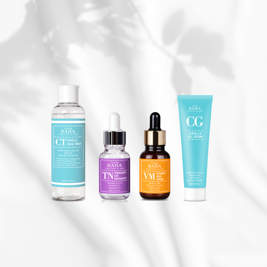 코스드바하 베스트 피부 미백 집중 보습 진정 종합 관리 기초 4종 세트 여성 남성 화장품