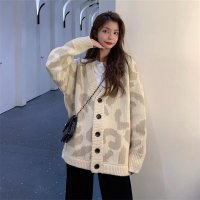 bcbg 여름 30대 무늬 호피 랩가디건 세련된 가디건 빈티지 호피 박시