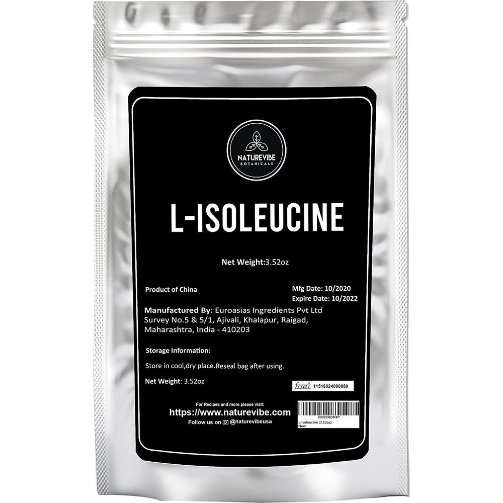 네이처바이브 보태니컬 <b>L</b> <b>이소류신</b> 파우더 100g Naturevibe Botanicals <b>L</b> Isoleucine Powder