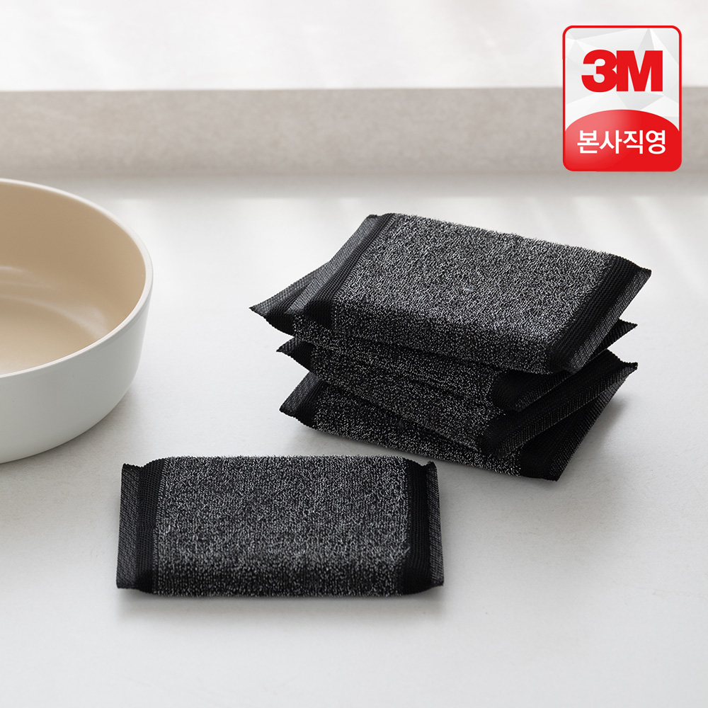 3M 강력 <b>철</b> 스펀지 수세미 1입 x 5개 / 스카치브라이트