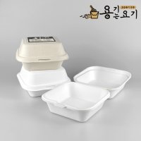 원터치 펄프 용기 B-003 햄버거포장 샌드위치 크로플 포장용기 (500개)