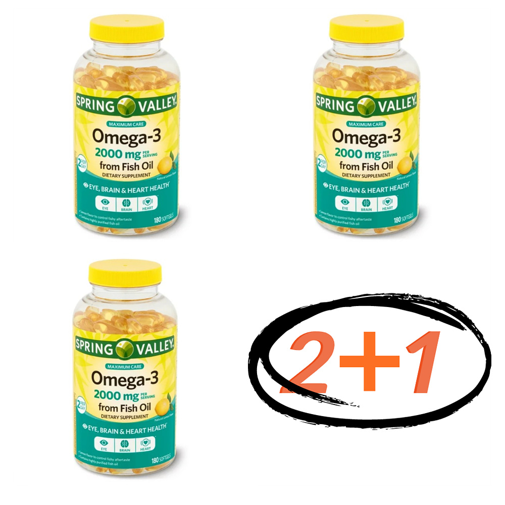 <b>스프링벨리</b> 오메가3 피시오일 2000mg 180정 X 3개