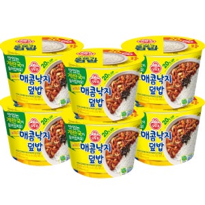오뚜기 컵밥 매콤 낙지덮밥 계란국 285g X 6개