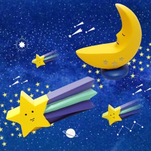 별똥 별 미니어쳐 유성우 초승달 피규어 아이방 꾸미기 인형 의자 소품 하늘 감성 오너먼트