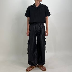 와이드 카고 팬츠 Wide-leg Cargo Pants [블랙/그린]