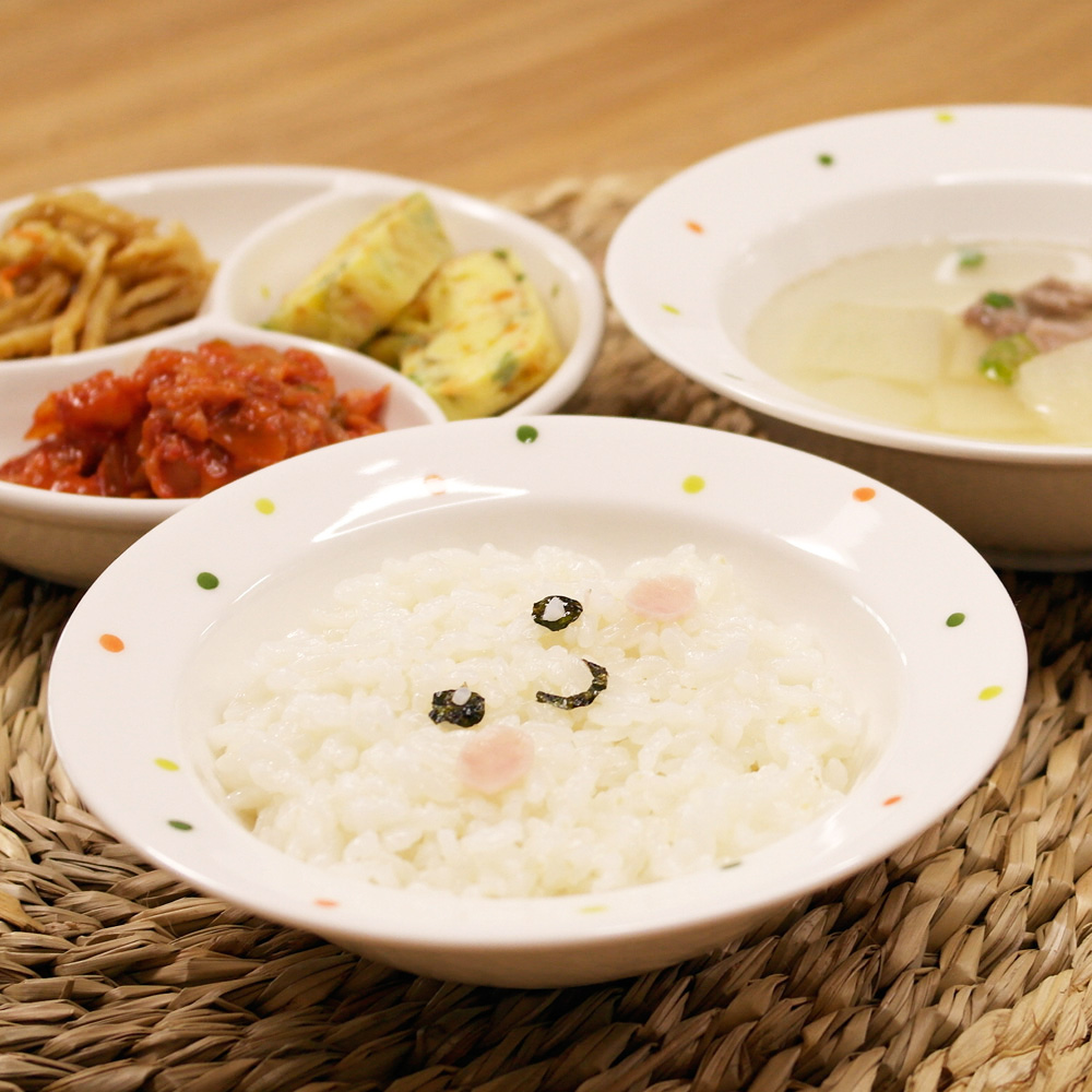 밥맛좋은 스마일 아이 밥그릇 국그릇 세트 도자기 어린이그릇