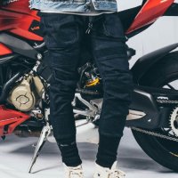 모빈스알 AURA RELAXED DENIM PANTS - 미드나잇블루 조거 라이딩팬츠, 패션 바이크팬츠, 조거팬츠