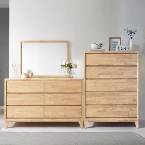 [우드와나] 고무나무 원목 그랜드 5단 800 서랍장