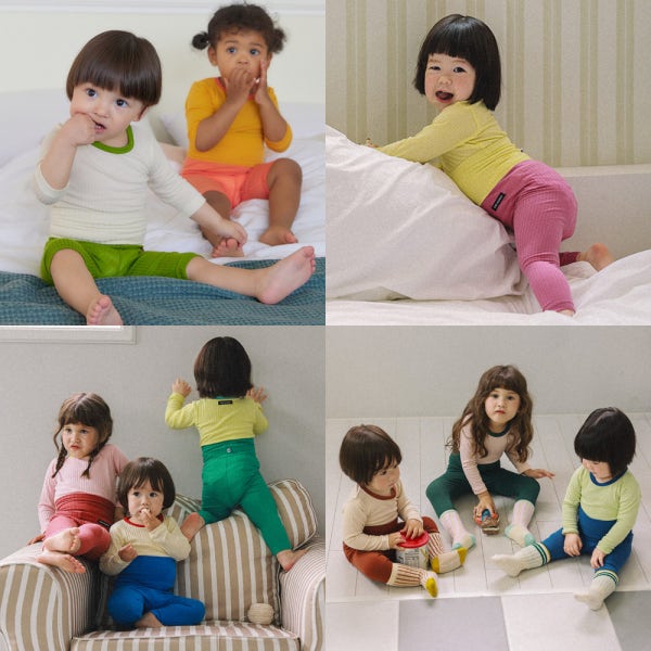[역시즌] 5+1 가을 겨울 아기내복 봄 여름 신생아 7부 반팔 나시 밤부 유아 매쉬 배앓이골지 모달 아기실내복