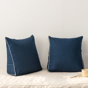 1+1 슬리브 삼각 등받이쿠션 침대 등쿠션 솜포함 미니 소형