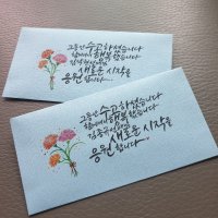 카네이션 수채화 그림 캘리그라피 선물 봉투 용돈 기념일 병문안 돈 봉투