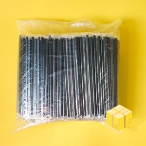 일회용 자바라 빨대 스트로우 7mm 21cm 검정 개별 1박스 10000개
