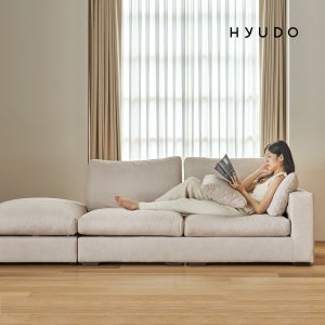 휴도 시월의 동백 2570 구스 오코텍스 패브릭 쇼파 4인 카우치형 방수 푹신한 화이트 소파