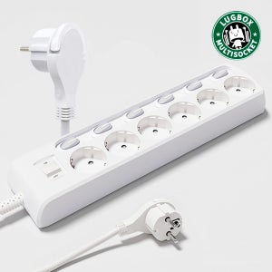 러그박스 납작 멀티탭 플랫 플러그 납작한 멀티콘센트 인테리어 고용량 6구 개별 1.5m