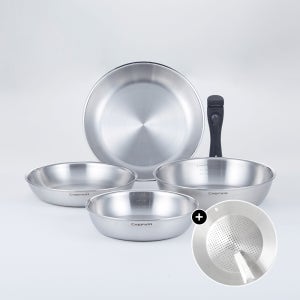 쉐프윈 316 통5중 드림핸즈 팬패키지 스텐후라이팬세트 인덕션 멀티팬세트 멀티핸들