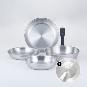 쉐프윈 316 통5중 드림핸즈 팬패키지 스텐후라이팬세트 인덕션 멀티팬세트 멀티핸들