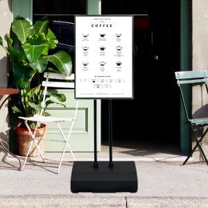 개폐식 액자 고중량 실외용 CMRBGP-A2W 블랙 2폴 물통베이스 포스터 스탠드