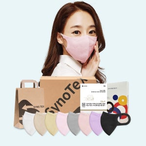 [선물세트 GIFT 소형(S) 40매]시노텍스 숨쉬기 편한 프리미엄 라이트 마스크 화이트 10매 + 컬러 골라담기