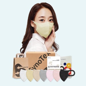 [선물세트 GIFT 중형(M) 40매]시노텍스 숨쉬기 편한 프리미엄 라이트 마스크 화이트 10매 + 컬러 골라담기