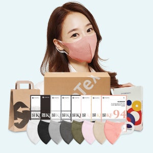 [선물세트 GIFT 중형(M) 40매]시노텍스 KF94 마스크 화이트 10매 + 컬러 골라담기 식약처 인증