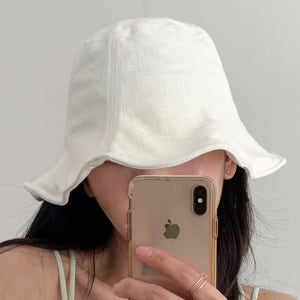 [무배] 퓨리어 나팔 린넨 와이어 버킷햇 벙거지 모자 3color