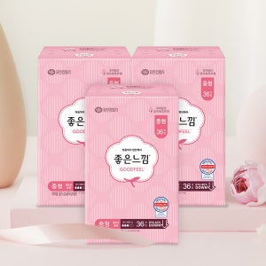 좋은느낌 생리대 오리지널 울트라슬림 중형 36매 X 3팩
