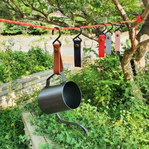 캠핑 인디언행어 우드 행어 가죽 후크 고리 조리도구 걸이 아이언행어 스트랩