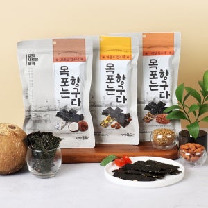 김과자 김칩 3봉 4번구운 김부각 건강간식 과자 편의점 안주 선물세트 엠엠푸드