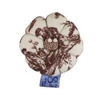 Toile De Jouy Brown - Sajou Fabric Pin Cushion