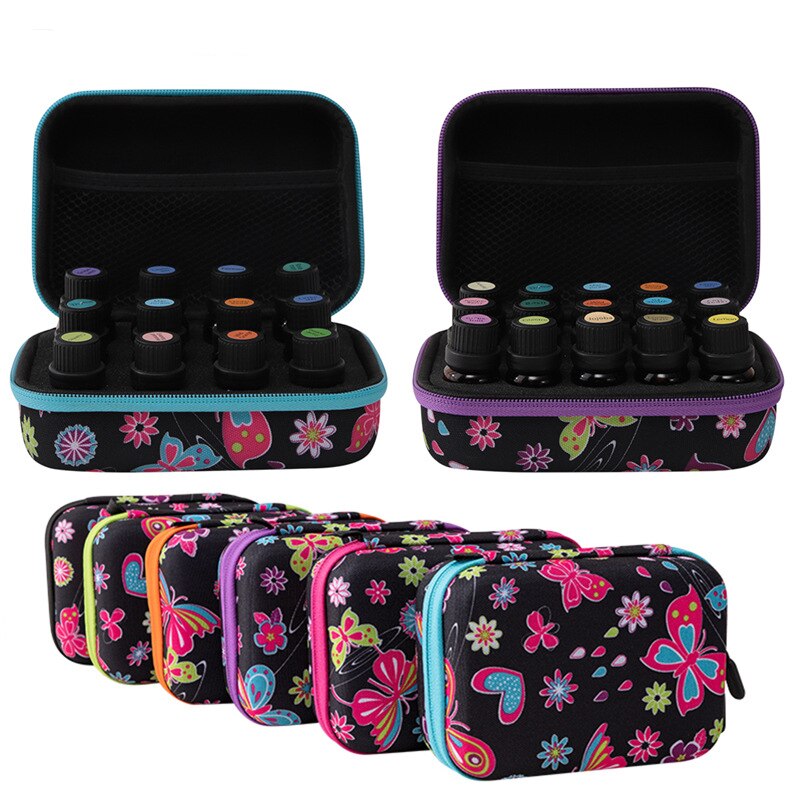 블랙 버터 플라이 센셜 오일 보관 케이스<b>도테라</b> 하드 충격 <b>방지</b> 휴대용 가방 5ML 병