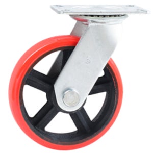 고중량 20cm(8인치) 500kg 우레탄 바퀴 회전형 산업용 캐스터 바퀴폭 60mm