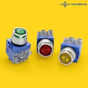 용성전기 전구타입 누름버튼 스위치 YSNPBL3-T22A 조광형PBL 30파이 AC220V