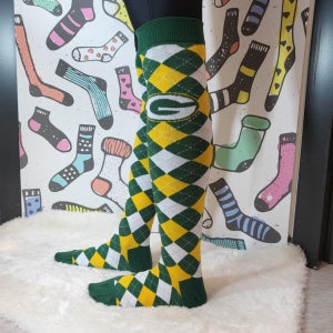 여성 골프니삭스 체크 양말 오버 니삭스 2컬러