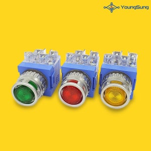 용성전기 LED타입 누름버튼 스위치 YSNPBL2-DL24 푸시버튼램프 25파이 DC24V