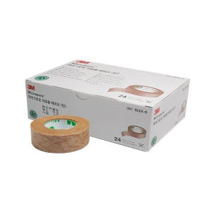 3M 마이크로포 의료용테이프(탄) 24개입 1533-0 (1/2인치) 살색 종이 반창고